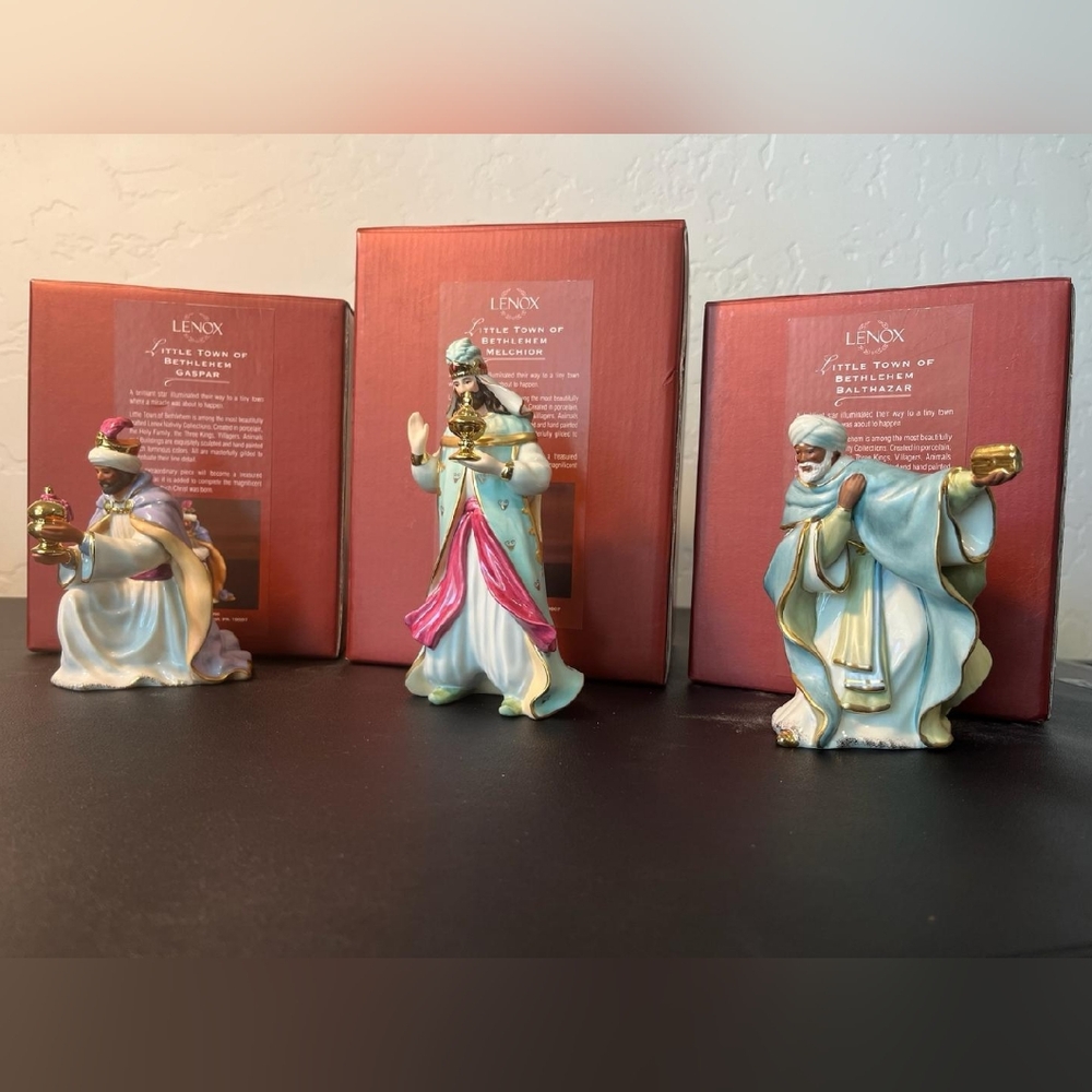 Lenox LITTLE TOWN of BETHLEHEM Nativity Three Kings Balthazar, Melchior & Gaspar
